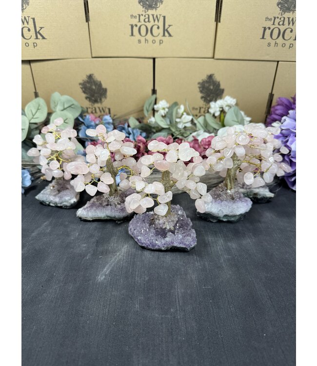 Rose Quartz Gemstone Tree Medium