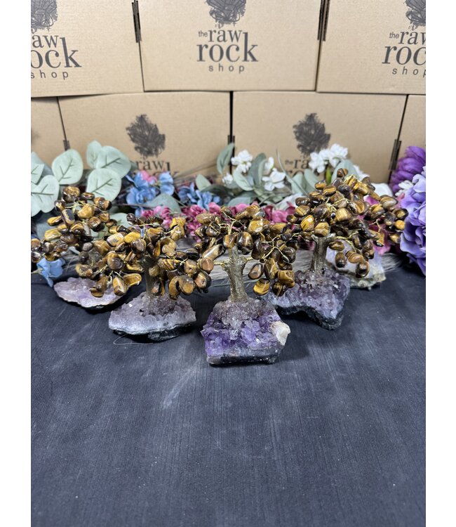 Tiger Eye Gemstone Tree Medium