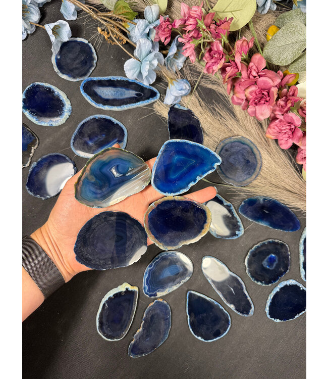 Agate Slice Size #1 Blue