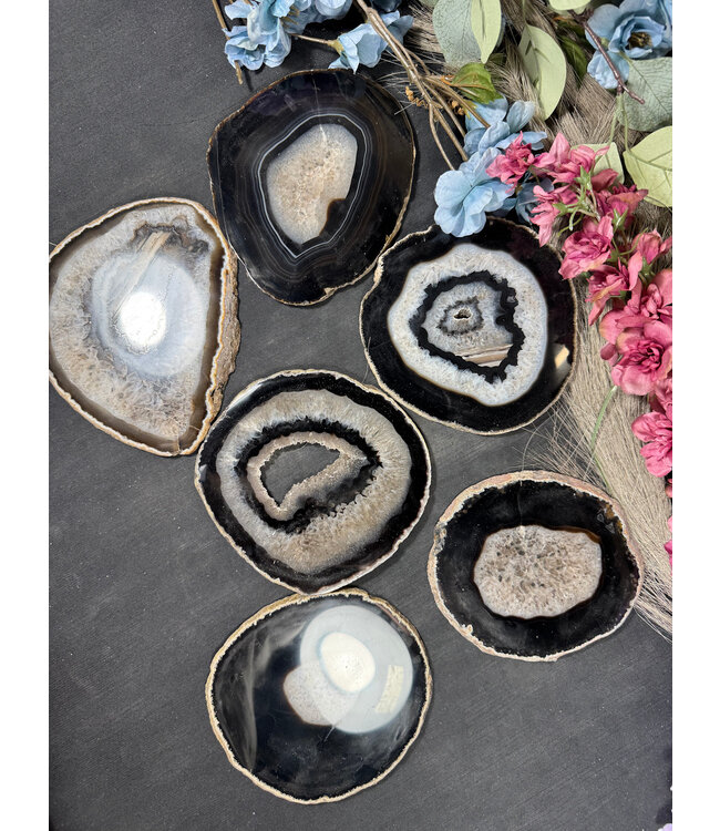 Agate Slice Size #6 Black/Brown