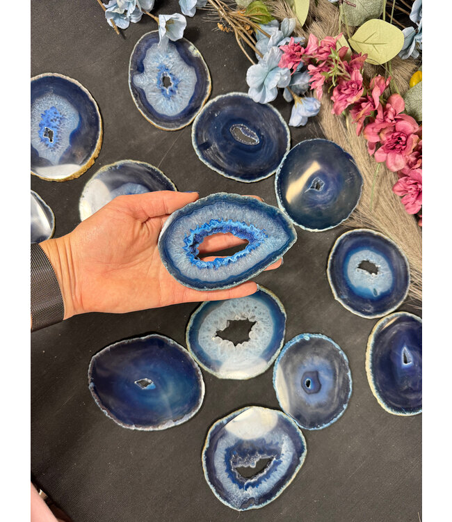 Agate Slice Size #3 Blue