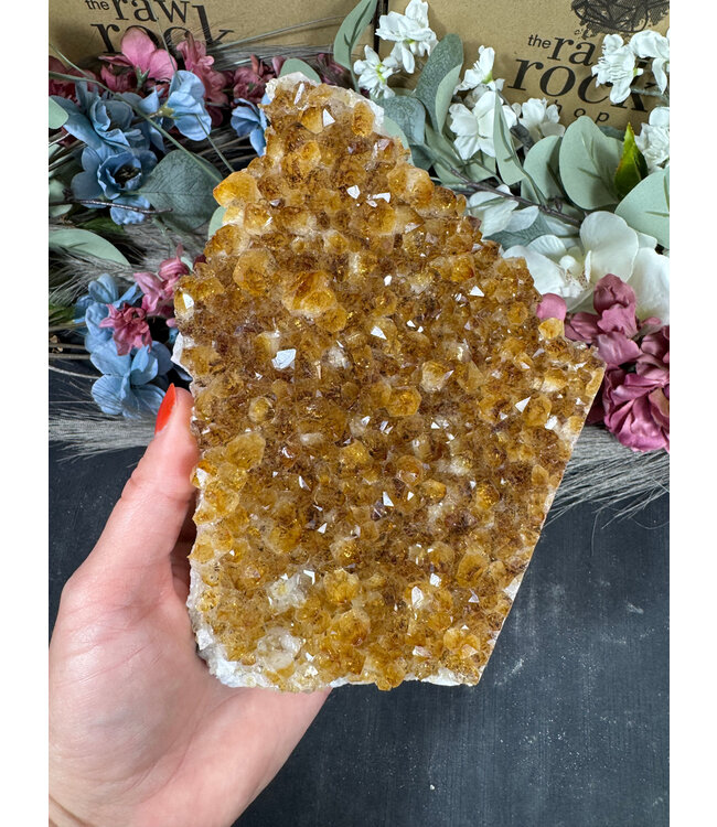Citrine HT Druzy Clusters #57, 1040gr