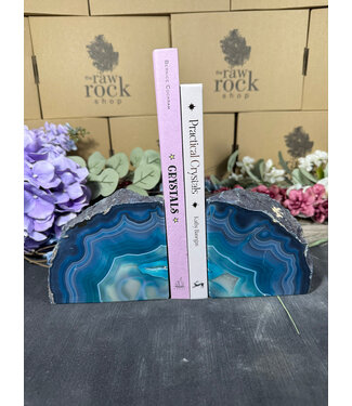 Teal Agate Bookend #15, 4042gr
