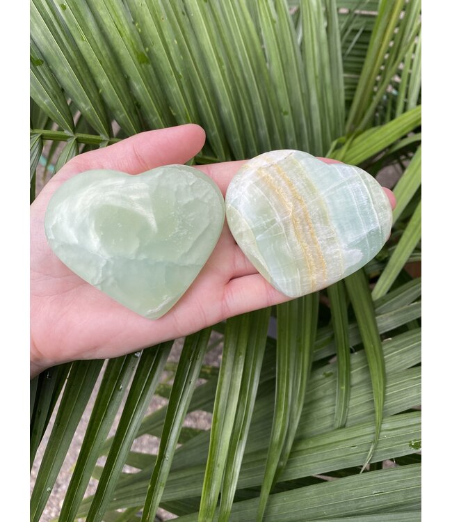 Pistachio Calcite Heart, Size X-Large [150-174gr]