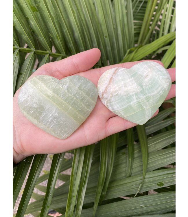 Pistachio Calcite Heart, Size Large [125-149gr]