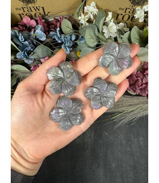 Labradorite Flowers, purple flash