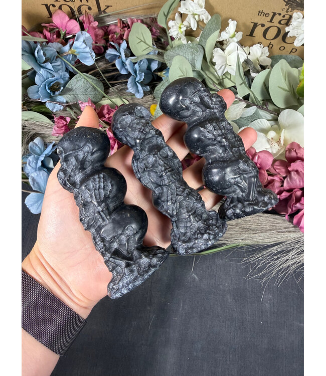 Black Obsidian No Evil Carving, 10cm