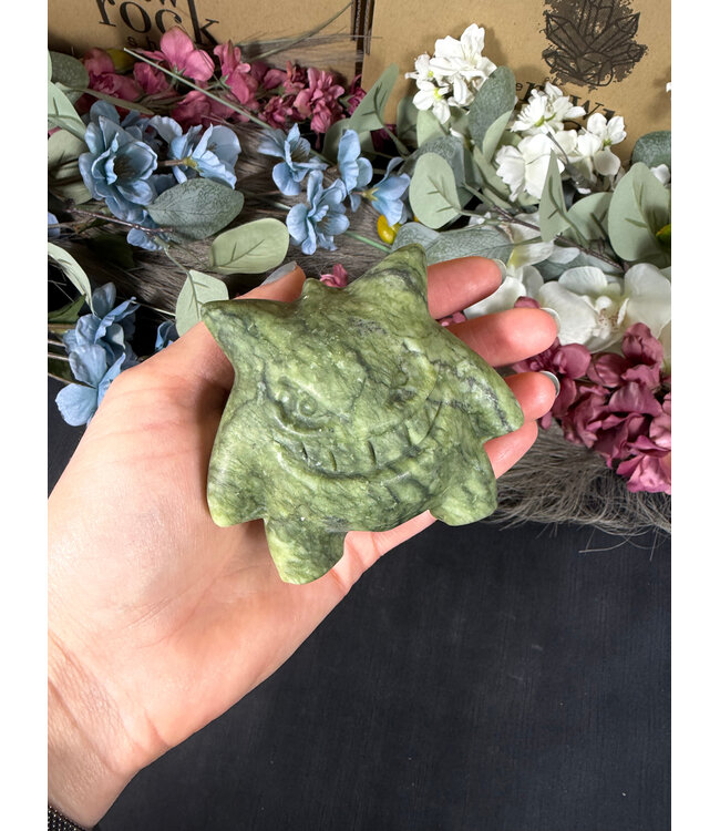Green Jade Gengar Carving, Pokémon Carving