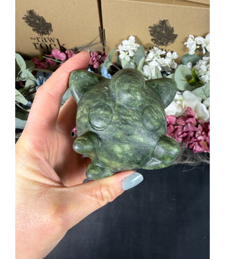 Green Jade Jigglypuff Carving, Pokémon Carving
