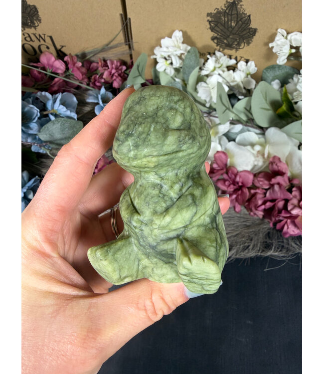 Green Jade Charmander Carving, Pokémon Carving