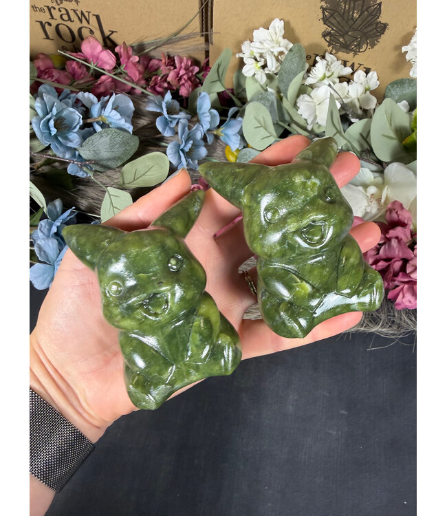 Small Green Jade Pikachu Carving, Pokémon Carving