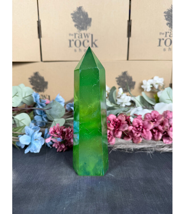 Green Aura Quartz Tower #4, 590gr