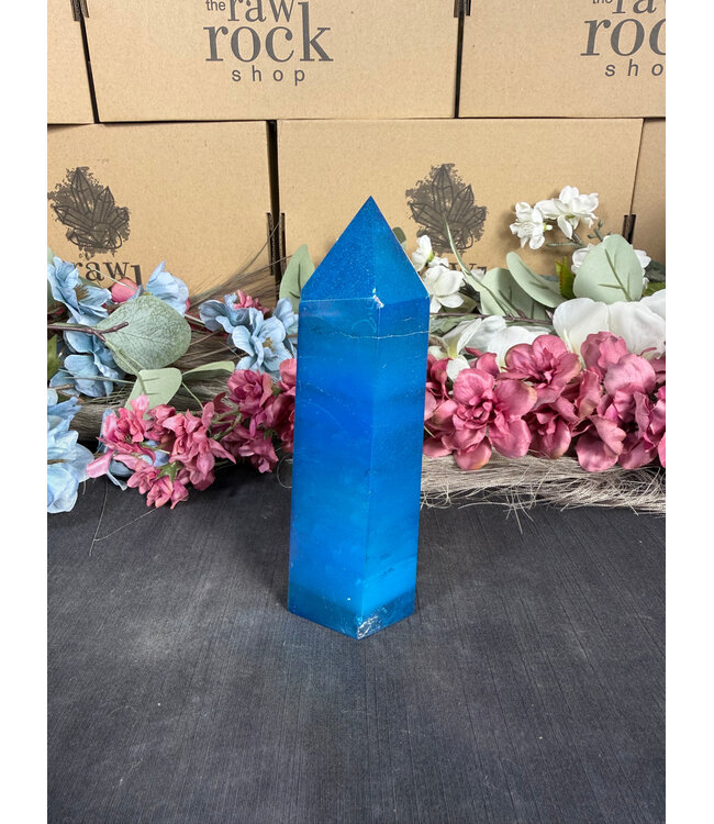 Blue Aura Quartz Tower #4, 418gr