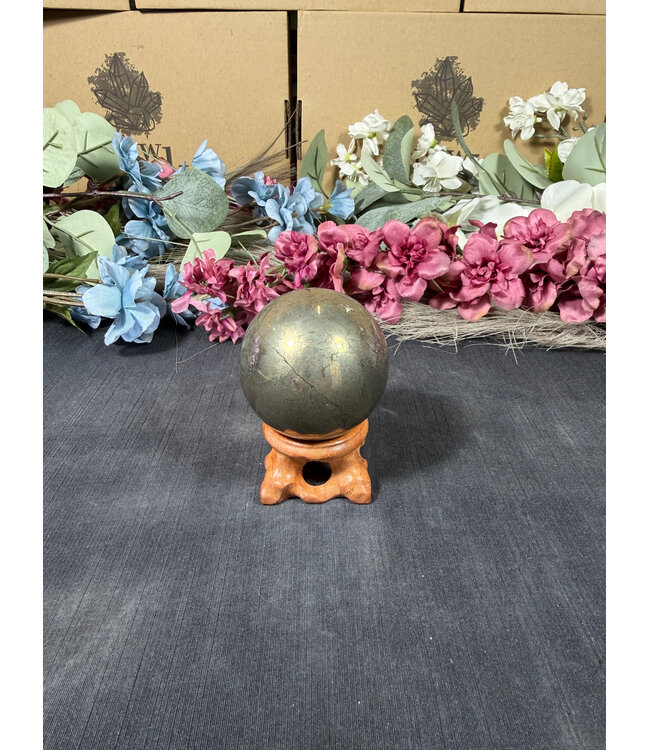 Pyrite Sphere #4, 52.9mm, 368gr