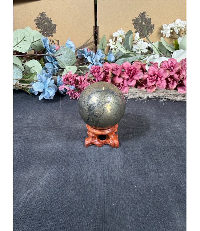 Pyrite Sphere #8, 54.9mm, 408gr