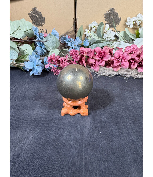 Pyrite Sphere #10, 53mm, 366gr