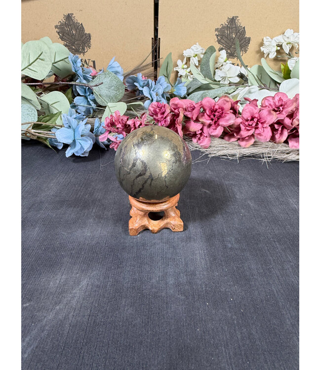 Pyrite Sphere #15, 55.6mm, 424gr