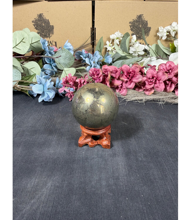 Pyrite Sphere #17, 55.8mm, 426gr