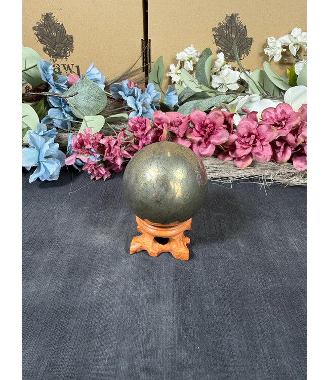 Pyrite Sphere #19, 55mm, 420gr