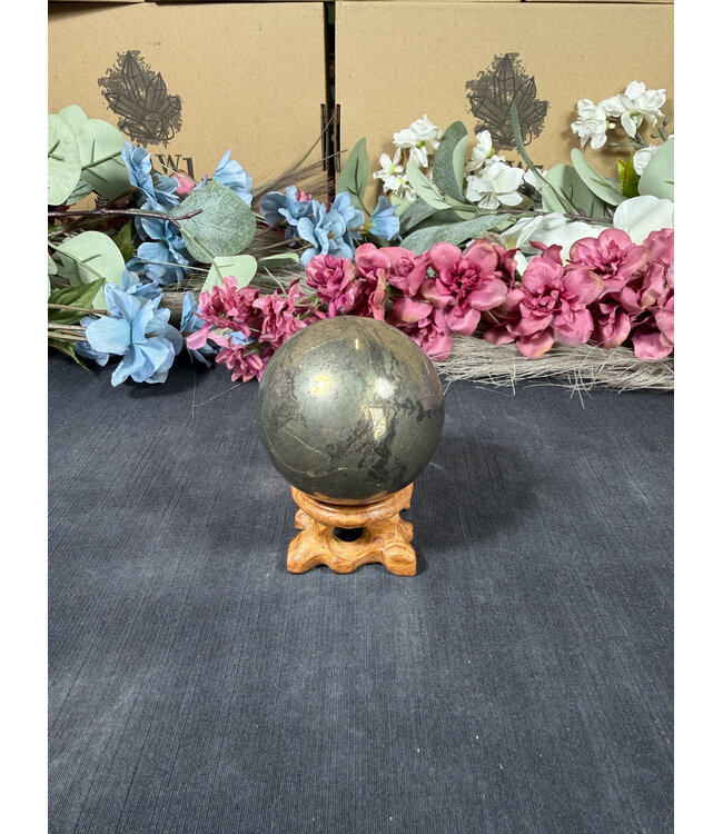 Pyrite Sphere #22, 56.1mm, 428gr