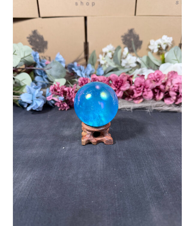 Blue Aura Sphere #7, 56.1mm, 252gr
