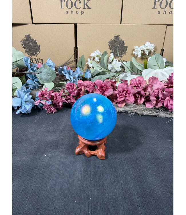 Blue Aura Sphere #10, 59.5mm, 290gr