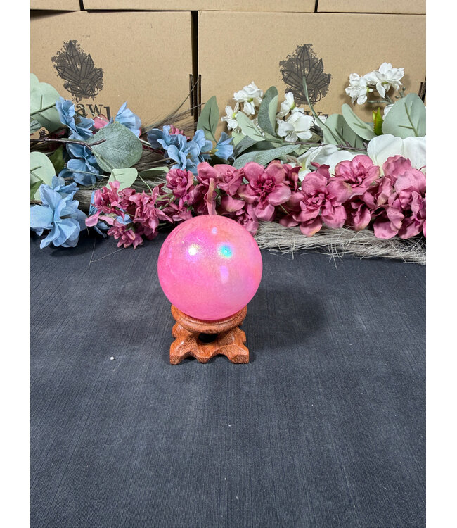 Pink Aura Sphere #2, 51.1mm, 184gr