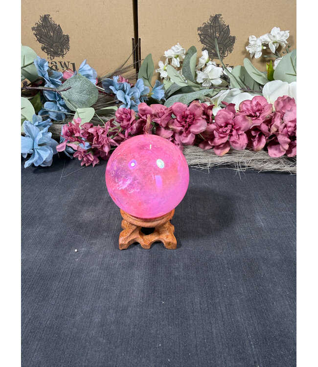 Pink Aura Sphere #3, 55.2mm, 234gr