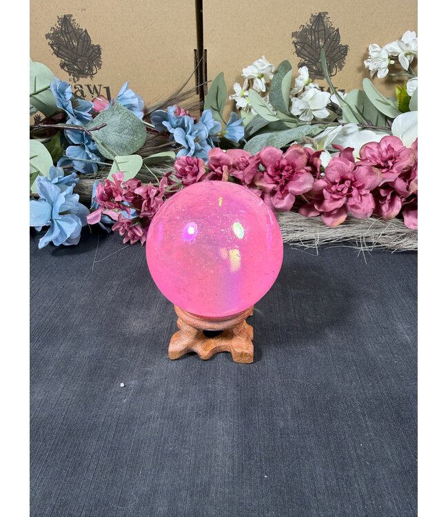 Pink Aura Sphere #8, 60.2mm, 302gr