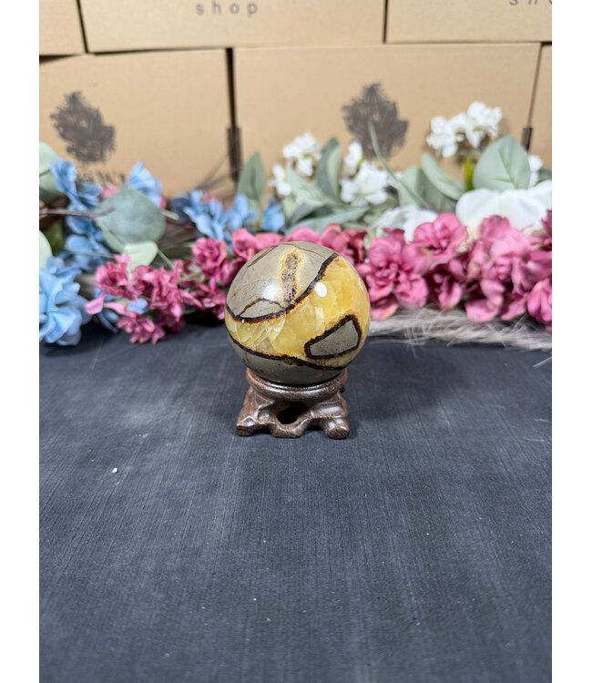 Septarian Sphere #3, 62.4mm, 340gr