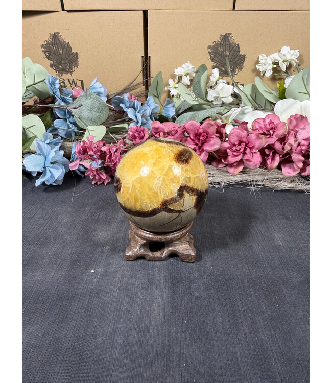 Septarian Sphere #4, 65.7mm, 398gr