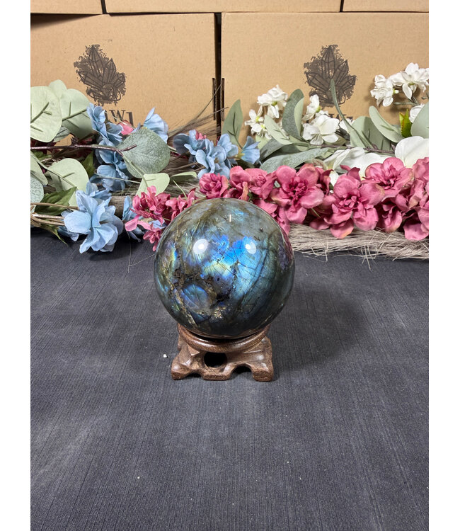 Labradorite Sphere #13, 66.6mm, 434gr