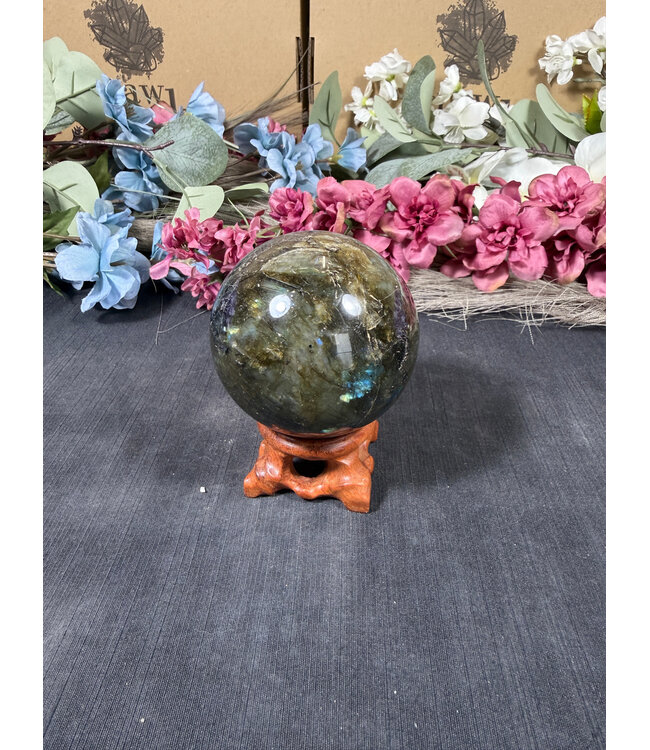Labradorite Sphere #14, 62.2mm, 346gr
