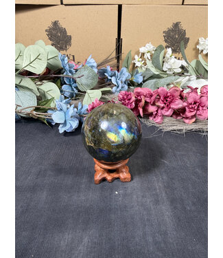 Labradorite Sphere #15, 63.2mm, 352gr