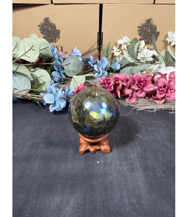 Labradorite Sphere #15, 63.2mm, 352gr