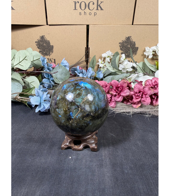 Labradorite Sphere #17, 80mm, 758gr
