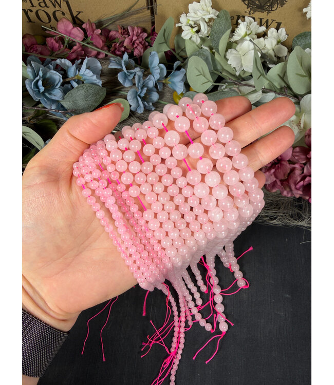 Rose Quartz Beads Polished 15" Strand 4mm 6mm 8mm 10mm