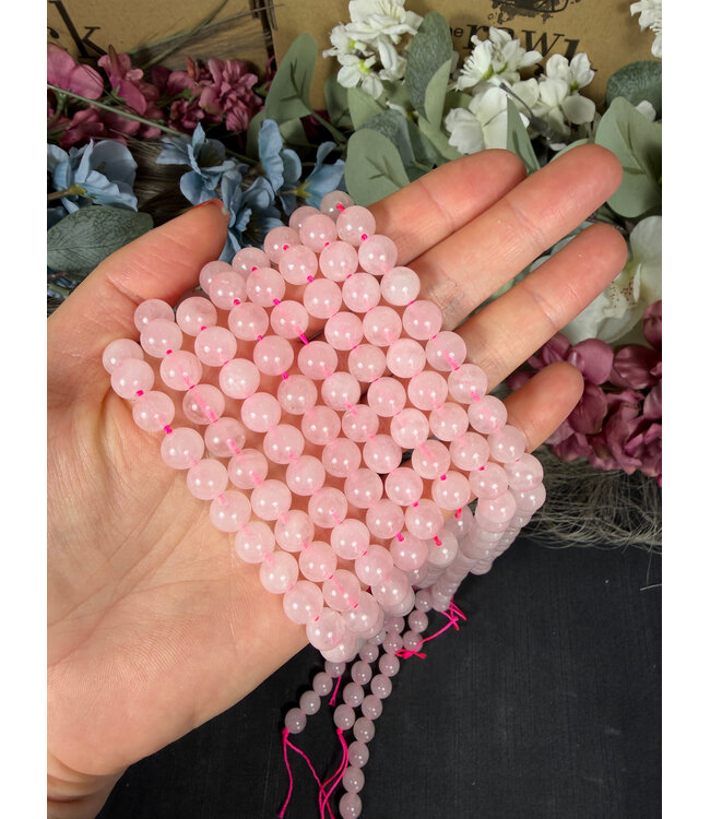 Rose Quartz Beads Polished 15" Strand 4mm 6mm 8mm 10mm
