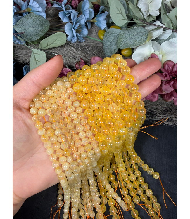 Citrine Beads Polished 15" Strand 6mm 8mm