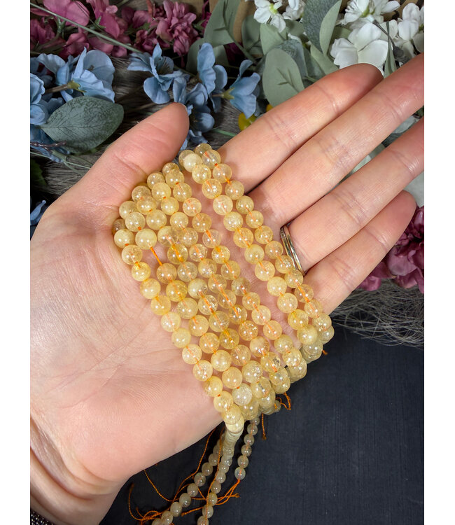 Citrine Beads Polished 15" Strand 6mm 8mm