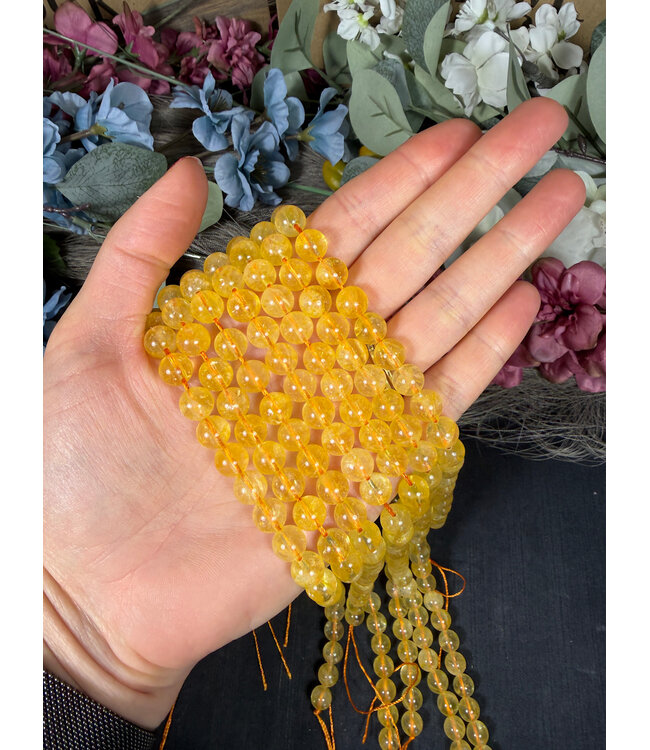 Citrine Beads Polished 15" Strand 6mm 8mm