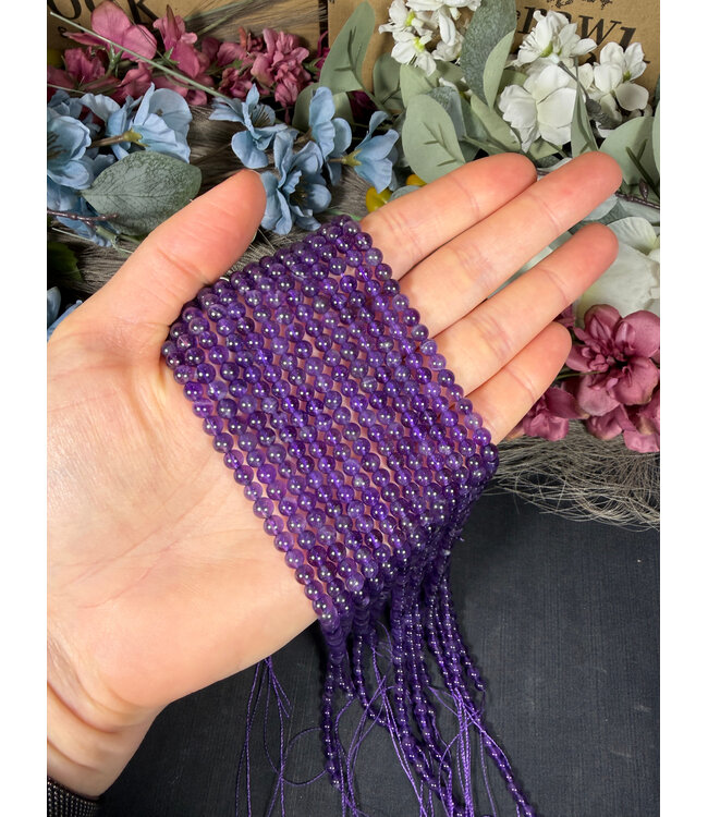 Amethyst Beads Polished Grade AB 15" Strand 4mm 6mm 8mm 10mm