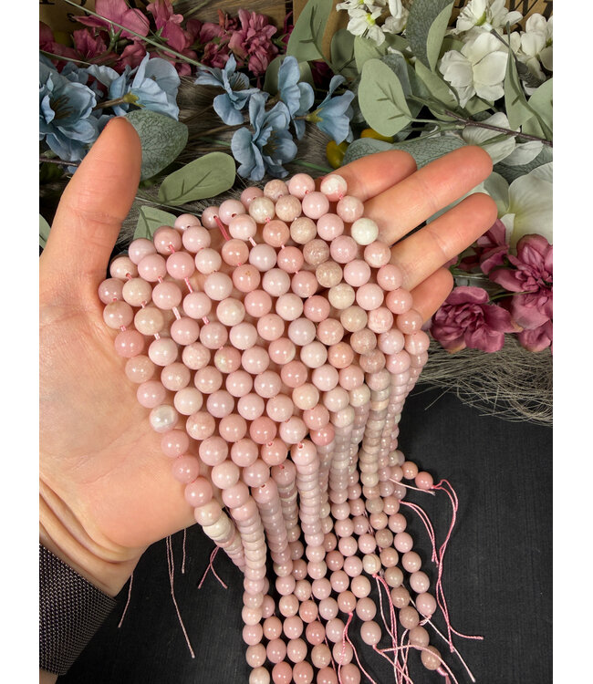 Pink Opal Beads Polished 15" Strand 6mm 8mm