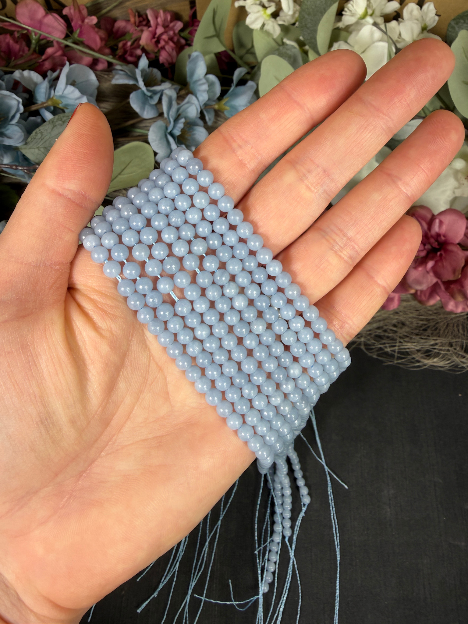 Angelite Beads Polished 15