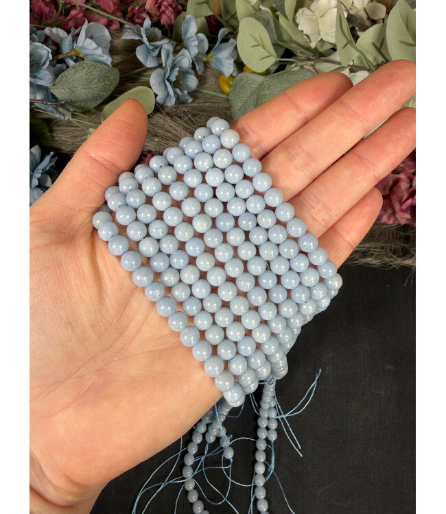 Angelite Beads Polished 15" Strand 4mm 6mm 8mm