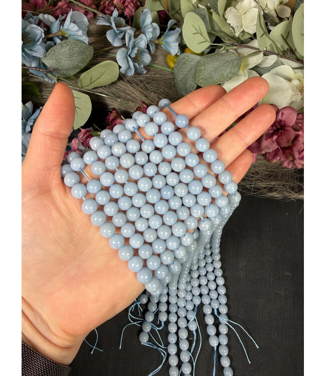 Angelite Beads Polished 15" Strand 4mm 6mm 8mm