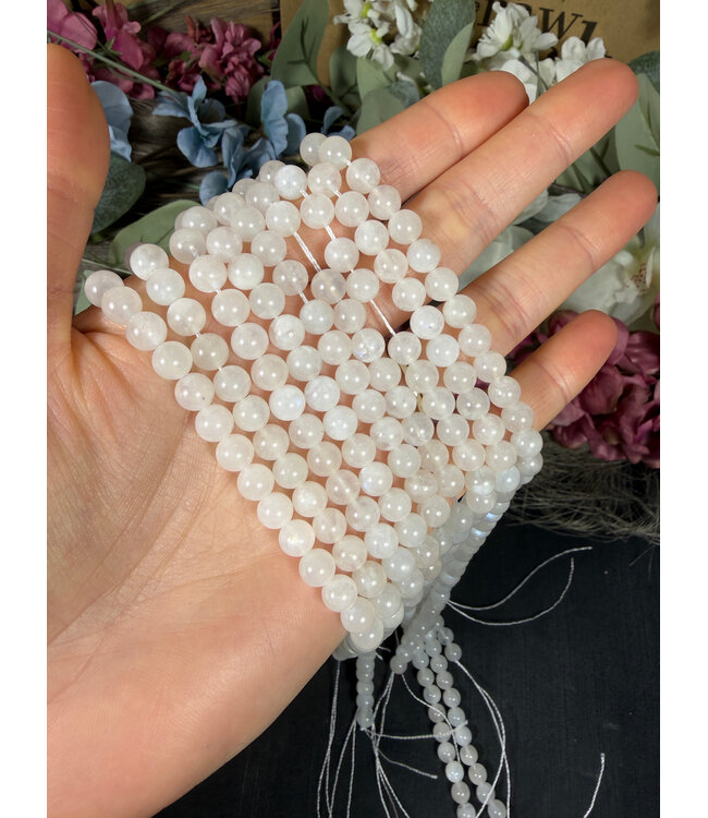 Moonstone Beads Polished 15" Strand 6mm 8mm