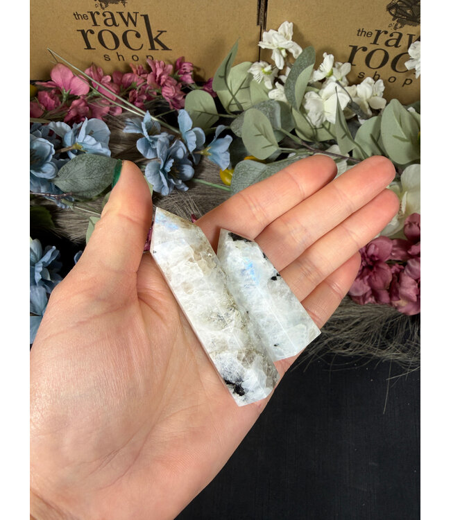 Rainbow Moonstone Point, Size Small [25-49gr]