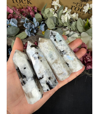 Rainbow Moonstone Point, Size Large [75-99gr]