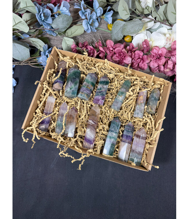 Rainbow Fluorite Points 1KG bulk lot